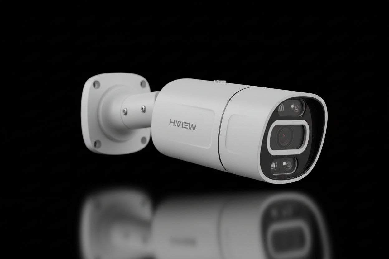 Système Surveillance H.view POE 4K/8MP - 8 Caméras IP Extérieures Audio - NVR 8CH 4To - Installation Simplifiée