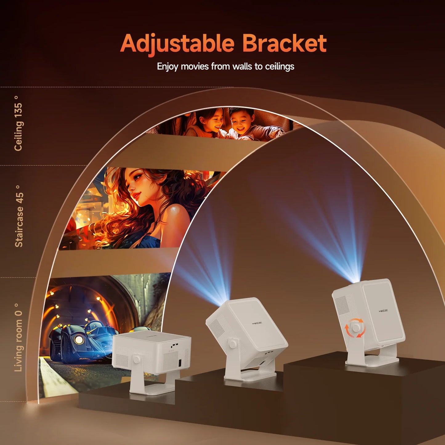 Magcubic HY450MAX – Vidéoprojecteur Full HD 1080p | 1100 ANSI, Android 14, WiFi 6, Autofocus