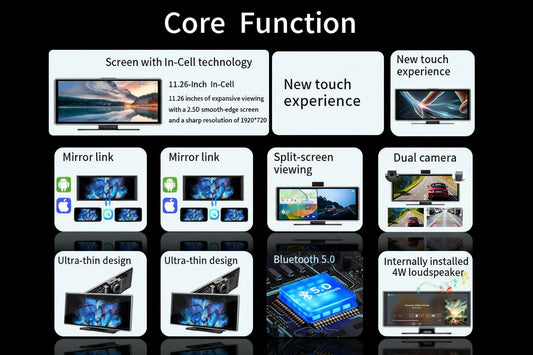 Écran CarPlay Sans Fil 11.26" 4K DVR - Double Caméra Navigation HD