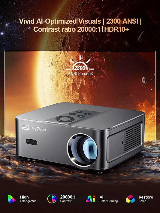 Vidéoprojecteur ThundeaL TD98 Mini Full HD – Android, Wi-Fi 6 et 2 300 ANSI