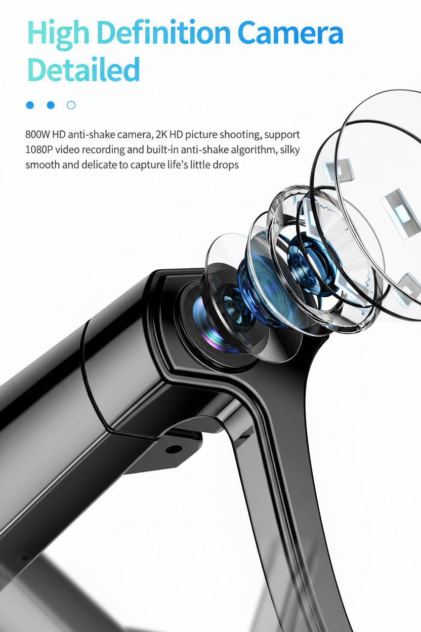 Hiwego V302 — Lunettes Connectées IA | Caméra HD, Traduction Vocale, Appels Bluetooth & Résistance à l’Eau