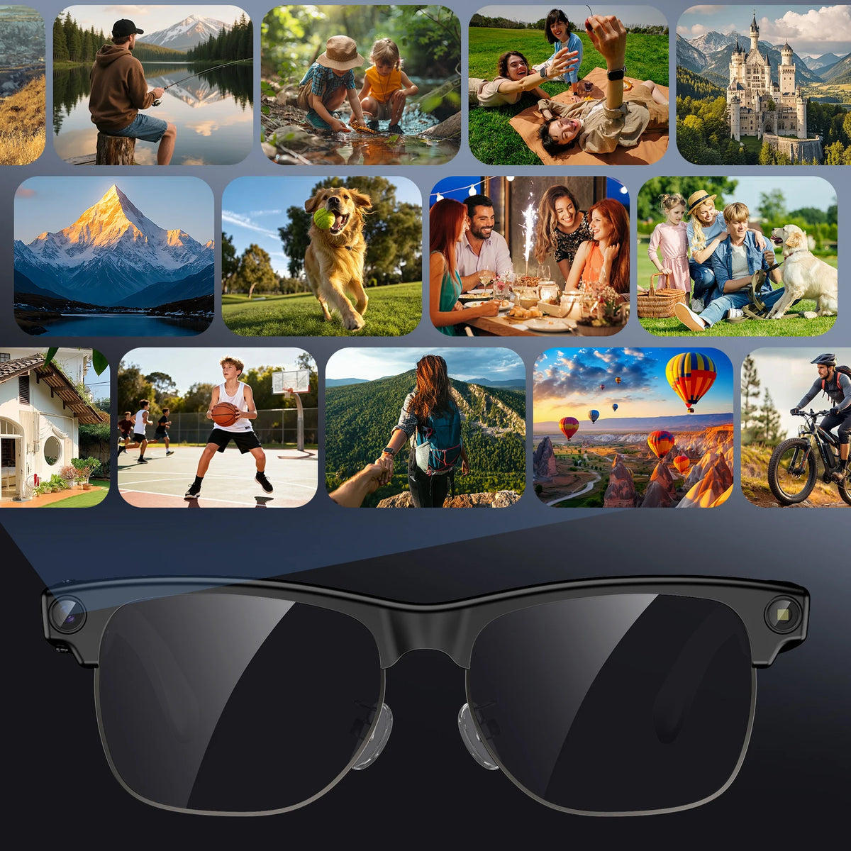 Lunettes connectées Blackview BV200 noires avec caméra 8 MP et assistant IA