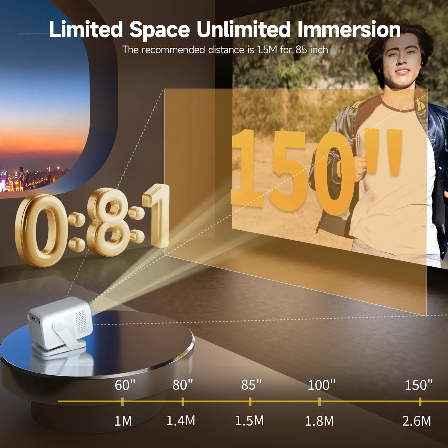 Magcubic HY310X – Vidéoprojecteur Portable Full HD 1080p | 420 ANSI, WiFi 6, Autofocus, Android 11