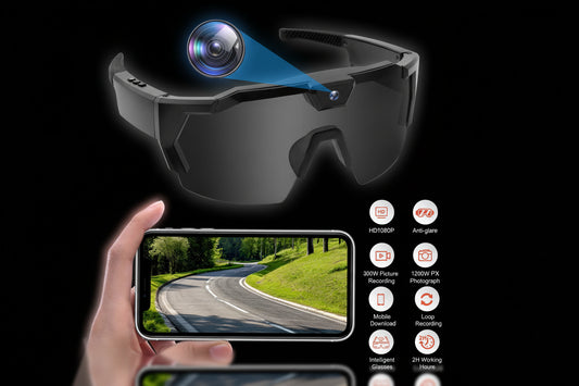 Lunettes Sport Caméra 64GB – Lunettes Connectées Action pour Cyclisme et Sports