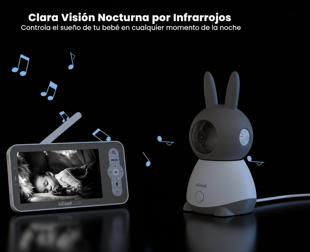 Caméra Surveillance Bébé ieGeek 2K 5" PTZ 360° - Babyphone Vidéo