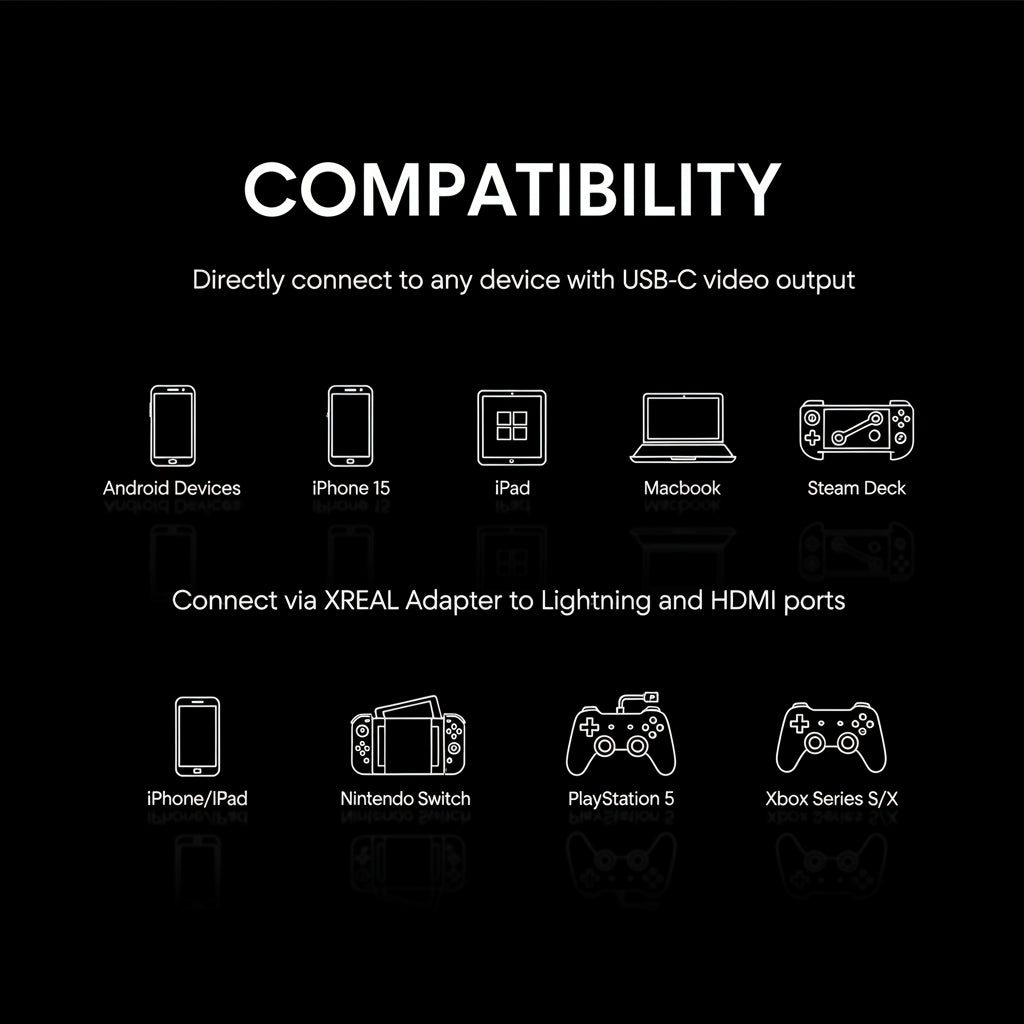 Lunettes AR XREAL Air 2 Écran 130" 1080P 120Hz Ultra-Légères 72g