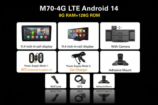 Dashcam Imagebon M70 11.4" Android 14 4G - CarPlay ADAS 8+128Go