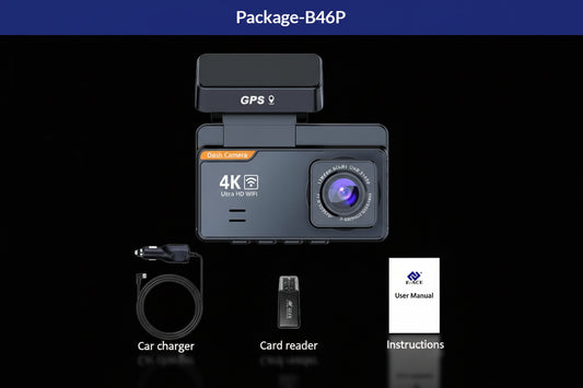 Dashcam 4K WiFi GPS E-ACE – Caméra Voiture Avant/Arrière, Vision Nocturne, Parking 24h