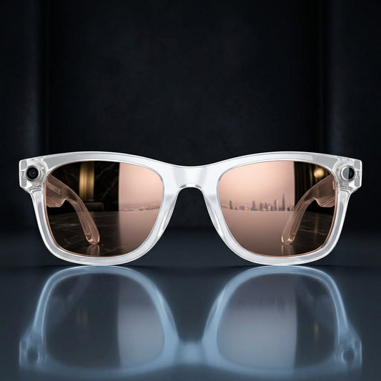 GUHUAVMI W610 — Lunettes Connectées IA | ChatGPT 4.0, Traducteur IA, Caméra 800W, Verres Photochromiques & Étanche — Rouge Miroir