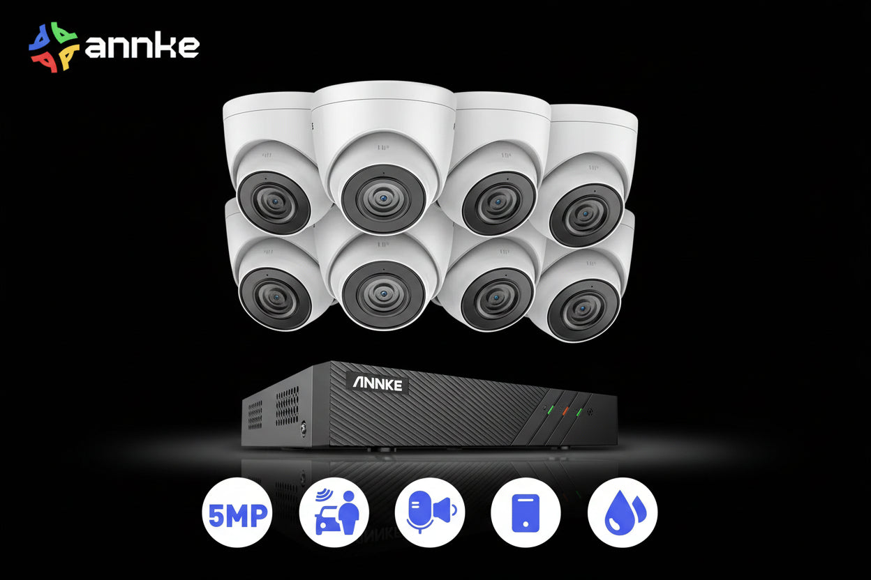Système Vidéosurveillance ANNKE 8CH POE 5MP - 8 Caméras NVR 6MP Audio 4To