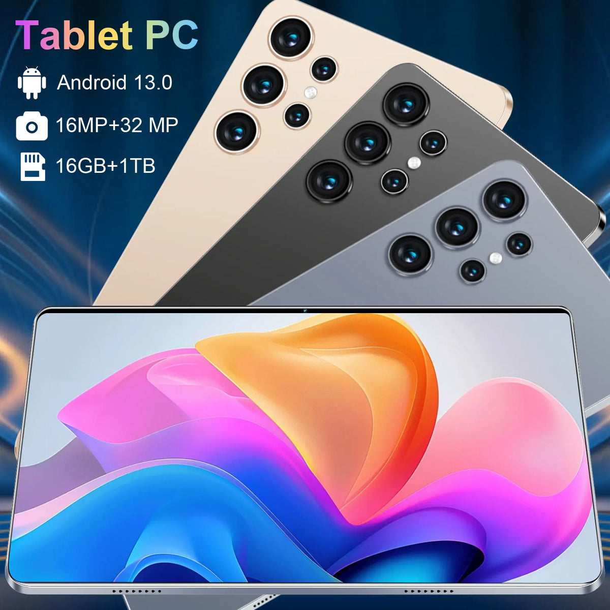 Tablette S23 Gris – Écran 10,36″, Android 13, 16 Go + 1 To