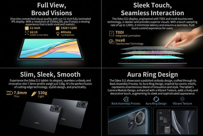 Tablette ODEA S11 11″ | Android 14, 256 Go, 4G LTE