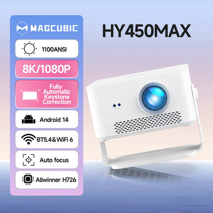 Magcubic HY450MAX – Vidéoprojecteur Full HD 1080p | 1100 ANSI, Android 14, WiFi 6, Autofocus