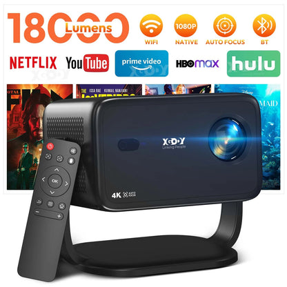 XGODY – Vidéoprojecteur 4K | 500 ANSI | 1080P Natif | Android 11 | Wi-Fi 6 | Autofocus IA
