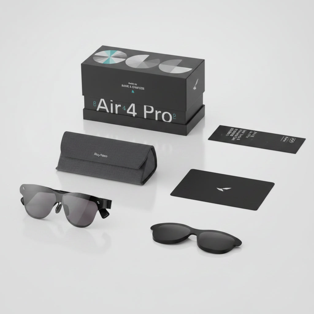 Rayneo Air 4 Pro — Lunettes de Réalité Augmentée | Double OLED, FOV 47°, Contrôle Vocal, IPX-5 & DisplayPort USB-C