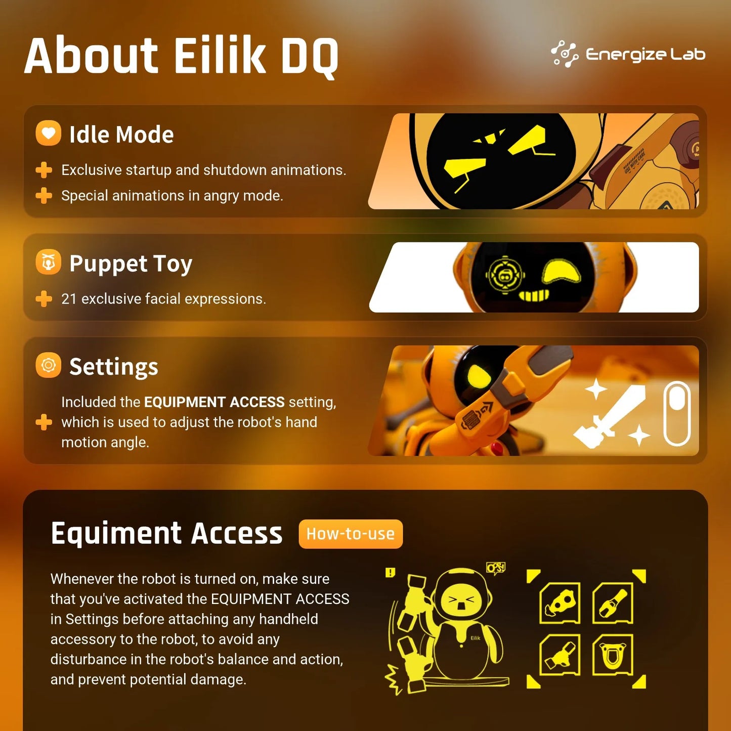 Eilik DQ - Robot Compagnon Interactif Intelligent avec Émotions et Mini-Jeux