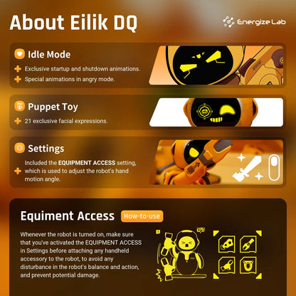 Eilik DQ - Robot Compagnon Interactif Intelligent avec Émotions et Mini-Jeux