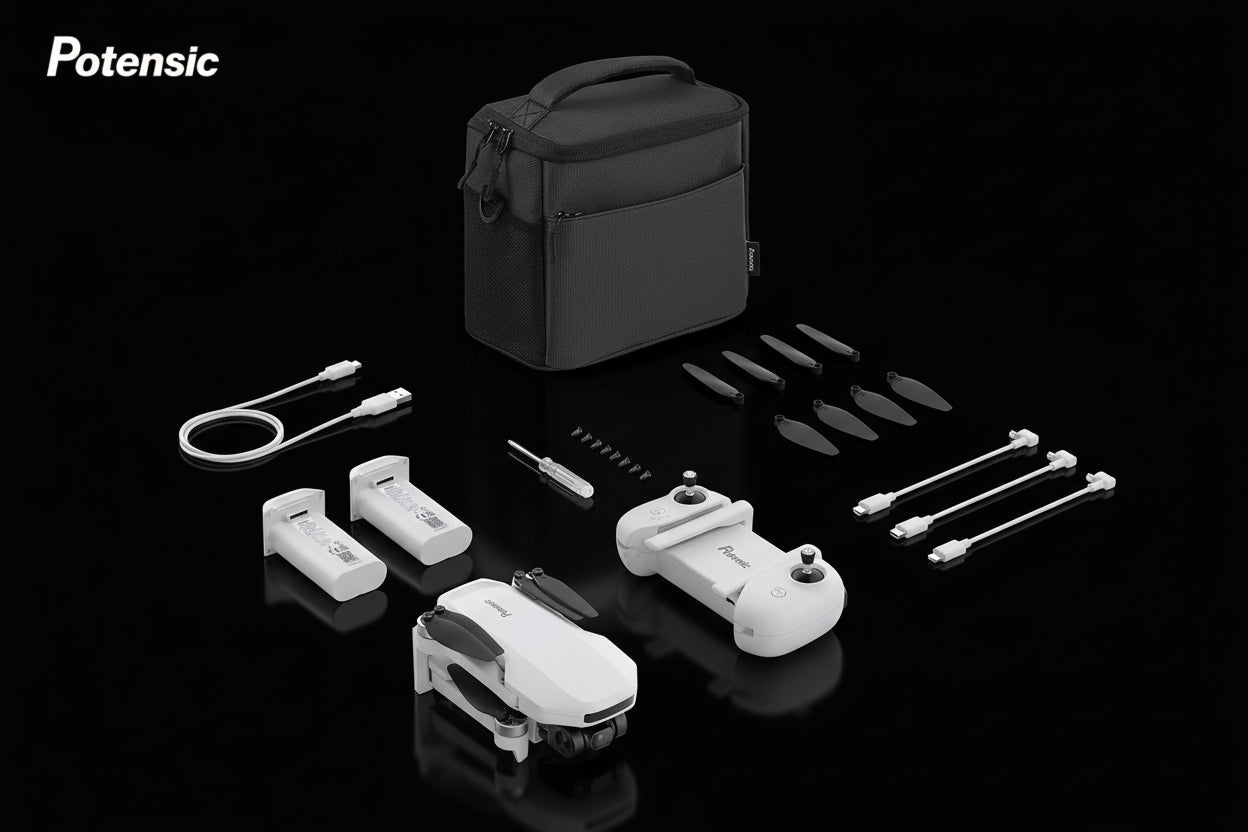 Drone Potensic C0 ATOM SE 4K GPS Gimbal 1 Axe 249g - Portée 4km Waypoint Follow Me - Kit 2 Batteries