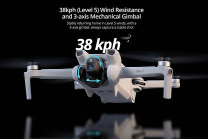 DJI Mini 3 Drone Caméra 4K HDR - Ultra-Léger 249g avec DJI RC et 38 Min d'Autonomie -