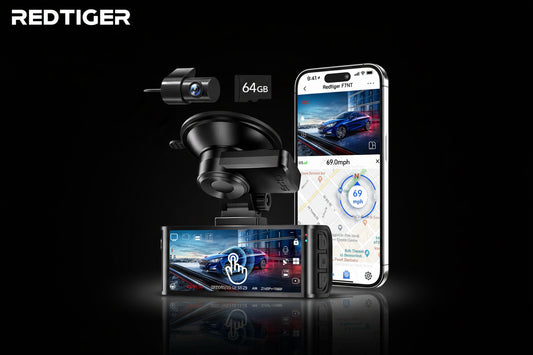 REDTIGER Dashcam 4K - Caméra Embarquée Avant/Arrière WiFi GPS Tactile