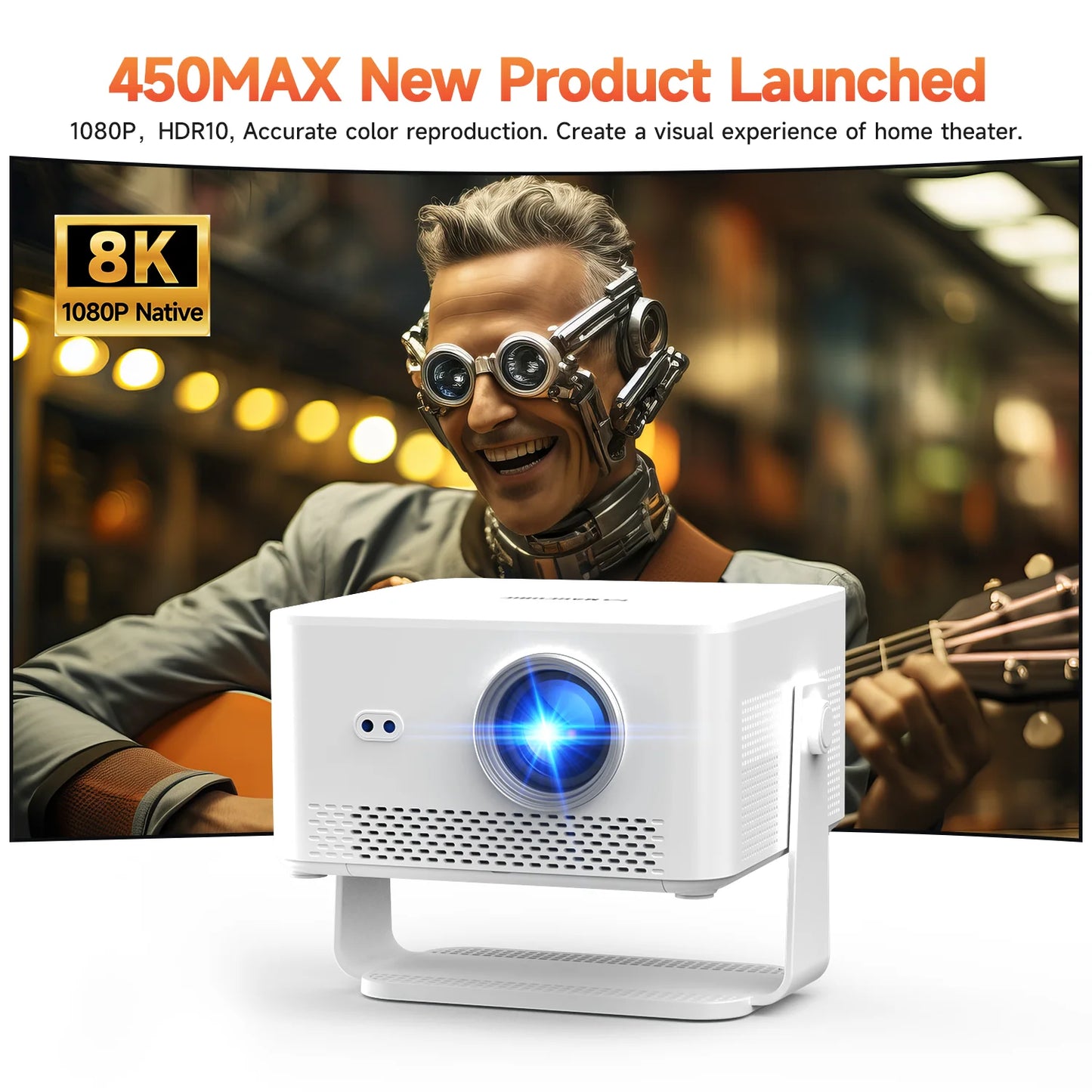 Magcubic HY450MAX – Vidéoprojecteur Full HD 1080p | 1100 ANSI, Android 14, WiFi 6, Autofocus