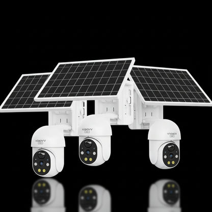Pack 3 Caméras Solaire XIAOVV 3MP Double Objectif PTZ 360° WiFi iCsee