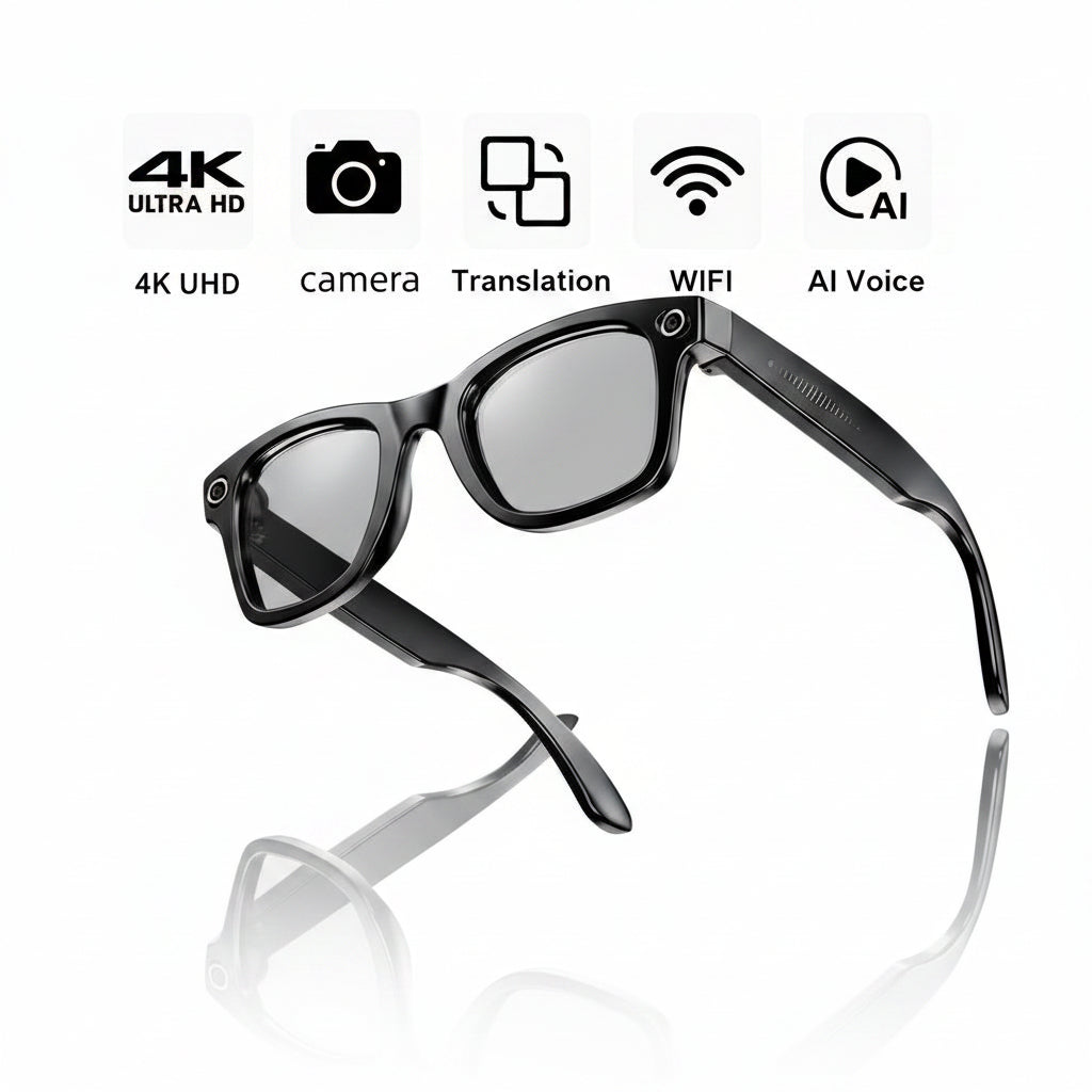 GUHUAVMI W610 — Lunettes Connectées IA | ChatGPT 4.0, Traducteur IA, Caméra 800W, Verres Photochromiques & Étanche — Photochromique