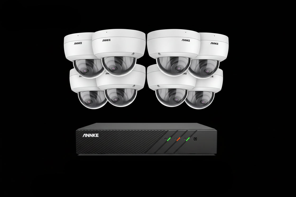 Système Surveillance ANNKE 8 Caméras POE 5MP - NVR 6MP Audio 4To