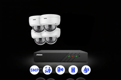 Système Surveillance POE ANNKE 5MP - Dique Dur 4To -4 Caméras IP NVR H.265+ Audio