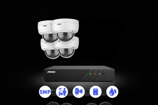 Système Surveillance POE ANNKE 5MP - Dique Dur 4To -4 Caméras IP NVR H.265+ Audio
