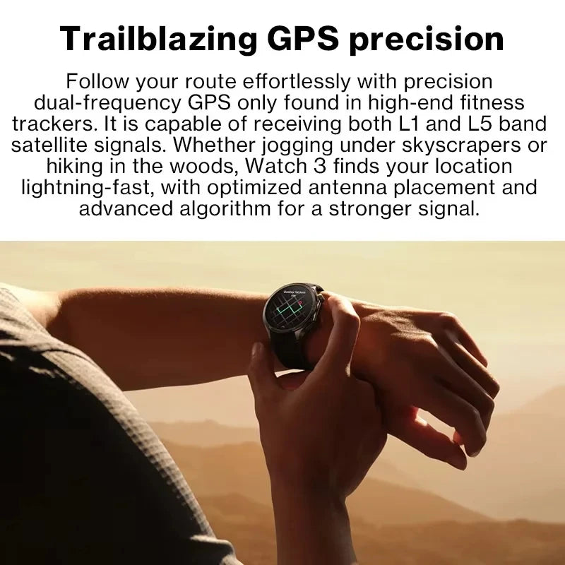 OnePlus Watch 3 – Montre Connectée Wear OS | LTPO AMOLED 2200 nits | Snapdragon W5 | GPS Dual-Band | ECG