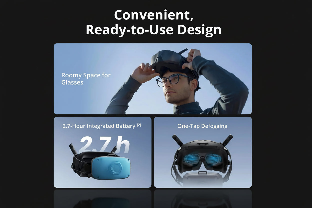 DJI Goggles N3 – Lunettes FPV 1080p Ultra-Large | Streaming Sans Fil Immersif