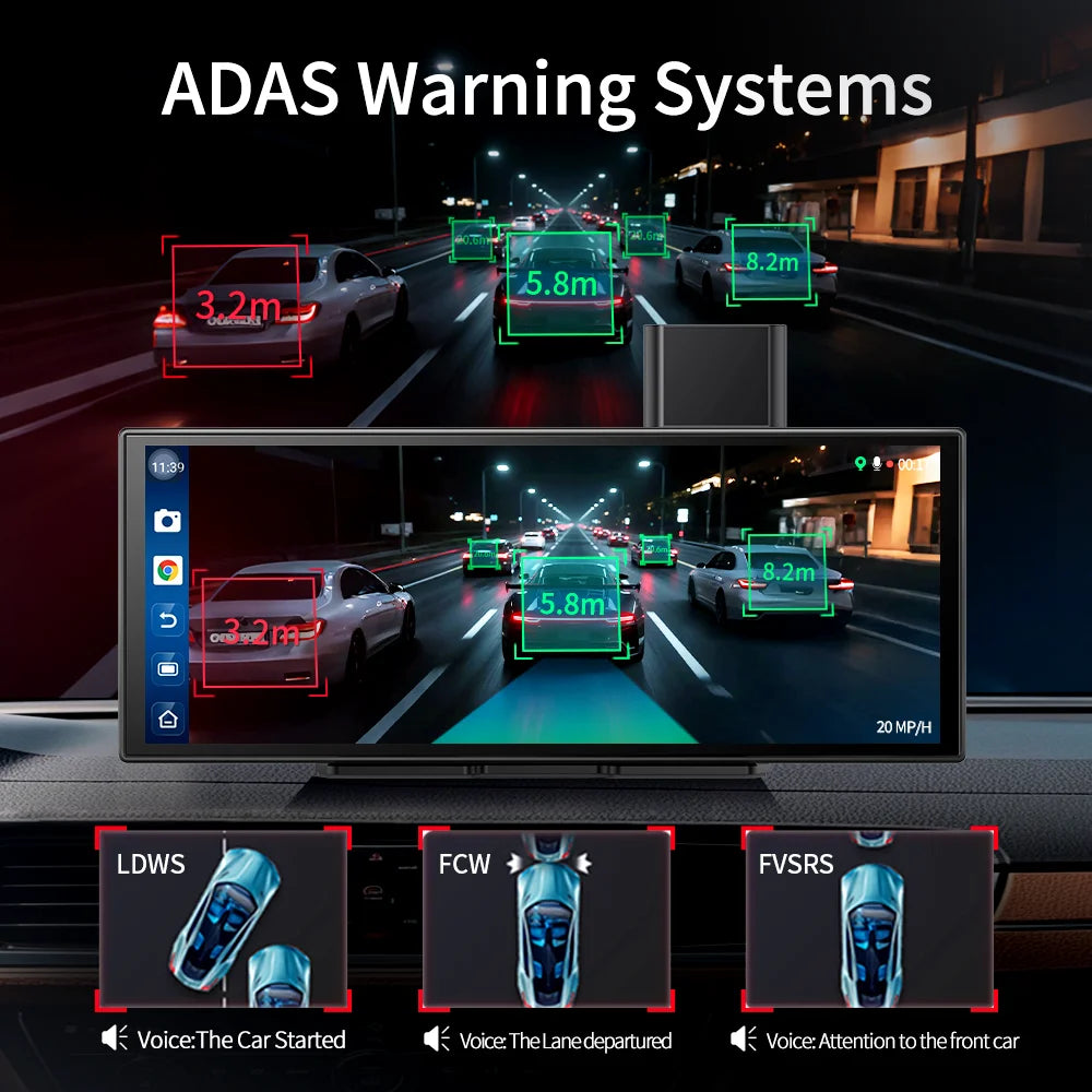 Dashcam Rétroviseur Imagebon M70 11.4" Android 14 8+128Go CarPlay 4G