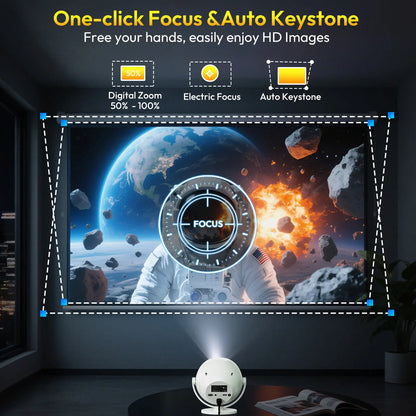XGODY – Vidéoprojecteur Portable 4K | 400 ANSI | 720P/1080P Natif | Wi-Fi 6 | Mise au Point Électrique