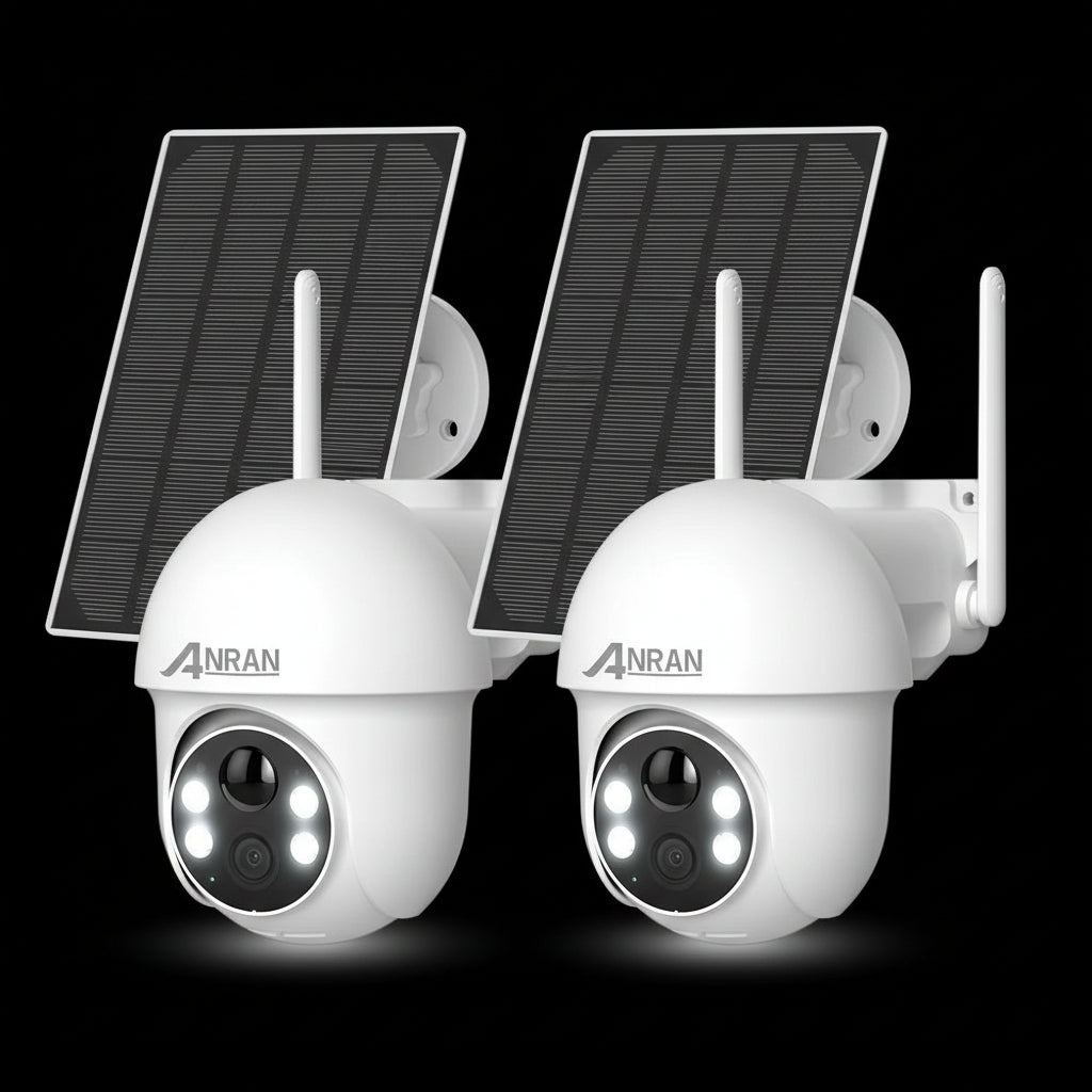 Pack 2 Caméras Solaires ANRAN 5MP PTZ 360° Vision Nocturne Couleur
