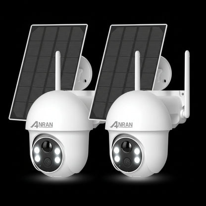 Pack 2 Caméras Solaires ANRAN 5MP PTZ 360° Vision Nocturne Couleur