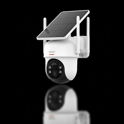 Système 4 Caméras Solaires Dekco 3MP PTZ 360° WiFi Alexa Autonome