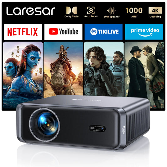 Laresar A1 – Vidéoprojecteur 4K | 1000 ANSI | 1080P Natif | Netflix Officiel | Dolby Audio | Wi-Fi 6