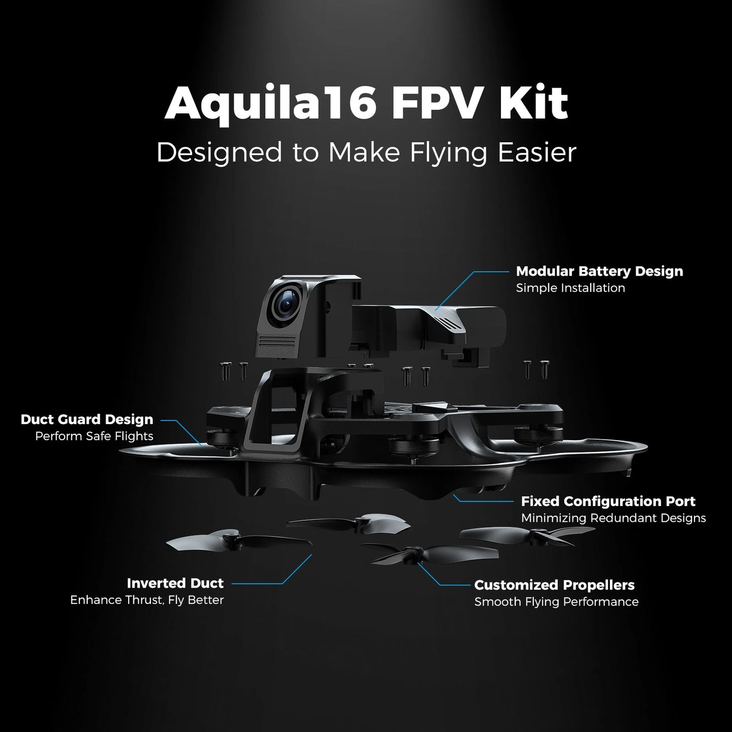 Drone FPV BETAFPV Aquila16 Racing Brushless C0 - Kit Pro 2-3S