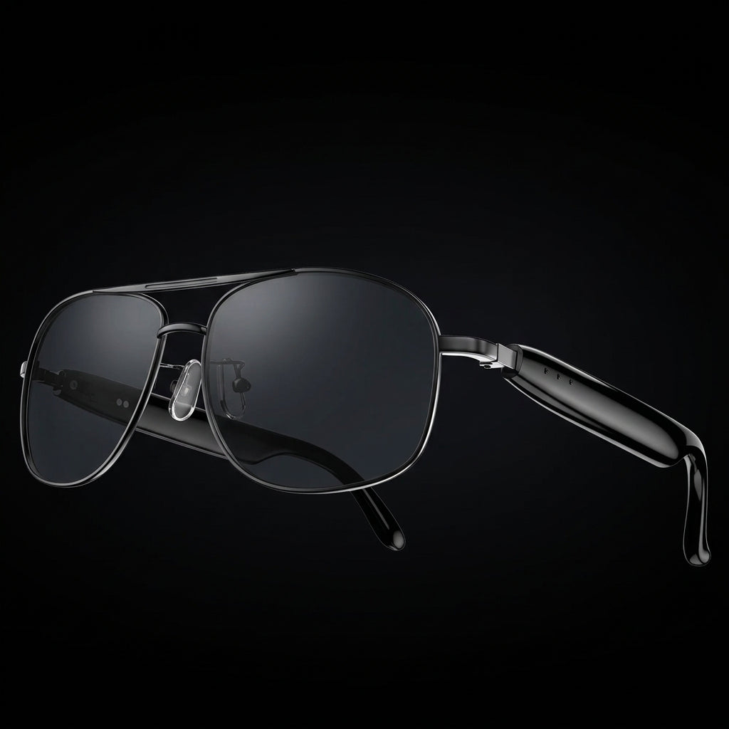 Blackview D1 Pro – Lunettes de soleil connectées noires avec audio Bluetooth