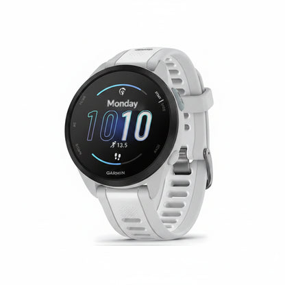 Garmin Forerunner 165 – Montre Running GPS AMOLED | Pulse Ox | Suivi Stress | 11 Jours | Blanc