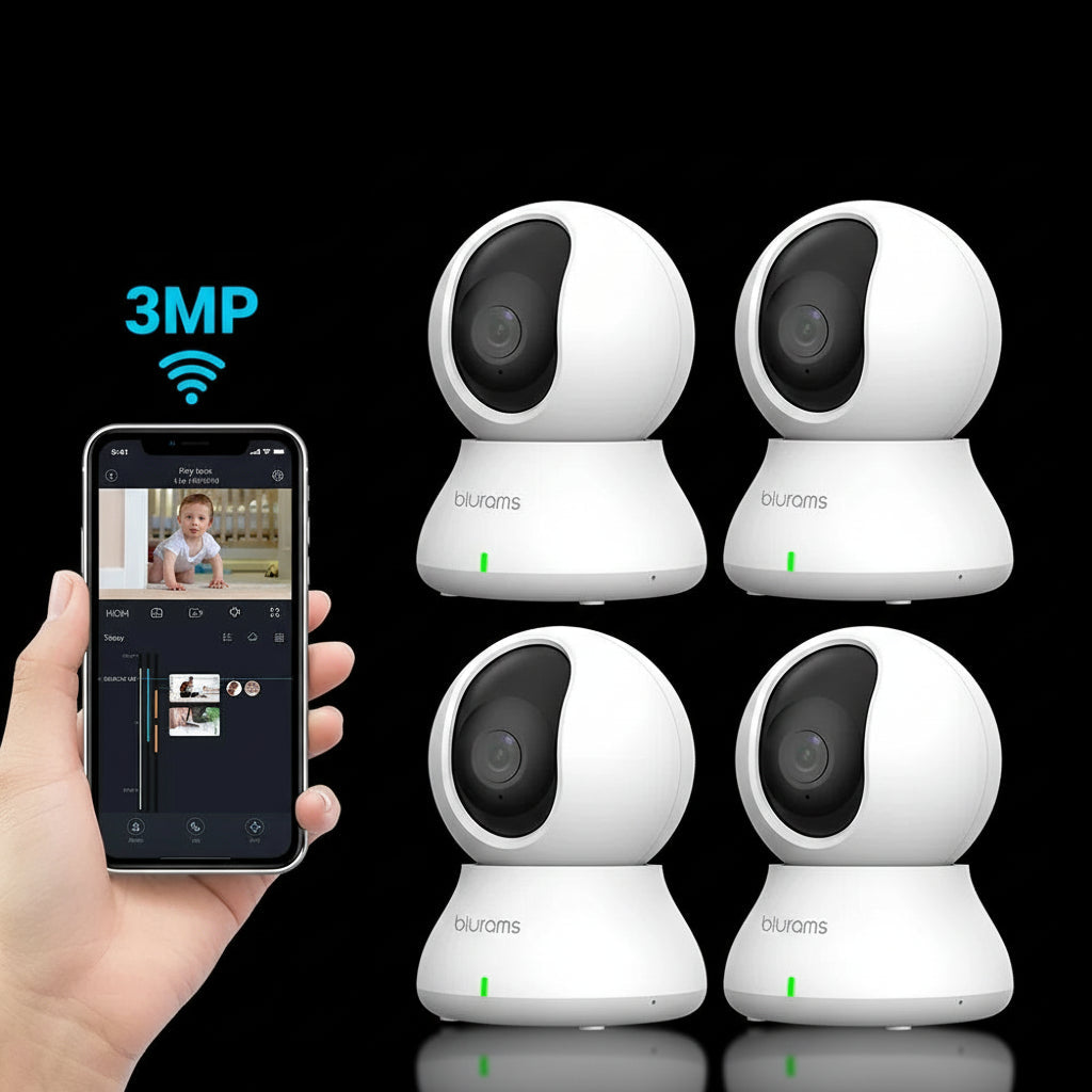 Pack 4 Babyphones Caméra 2K HD - Détection Mouvement Audio WiFi
