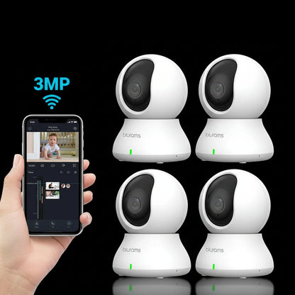 Pack 4 Babyphones Caméra 2K HD - Détection Mouvement Audio WiFi