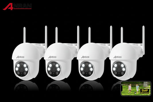 Pack 4 Caméras ANRAN 5MP WiFi 5G Enregistrement 24/7 IP66