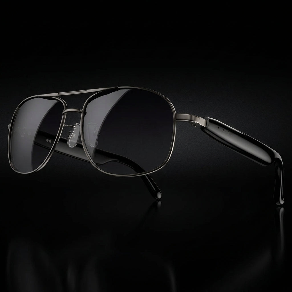 Blackview D1 Pro – Lunettes de soleil connectées noires avec audio Bluetooth