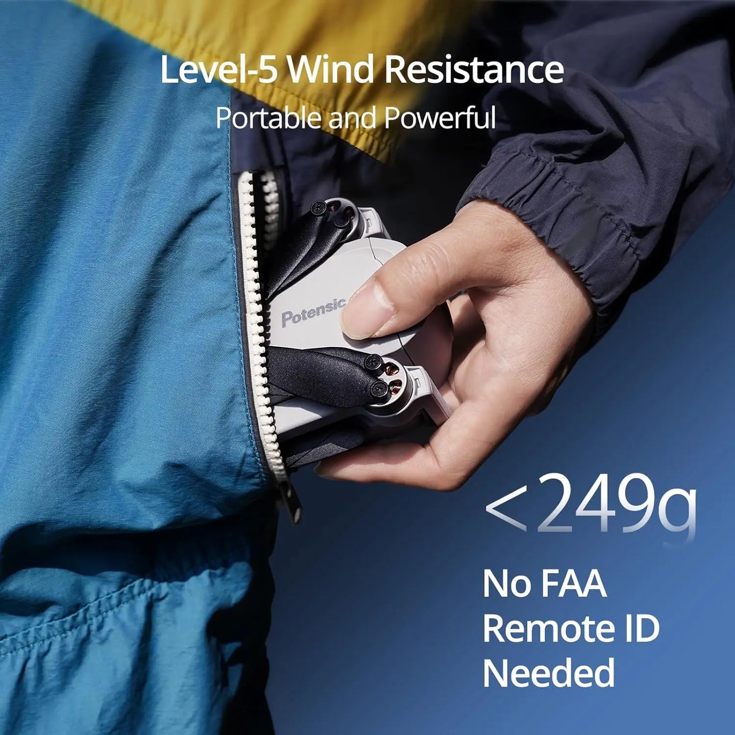 Drone Potensic C0 ATOM SE 4K GPS Gimbal 1 Axe 249g - Portée 4km Waypoint Follow Me - Kit 2 Batteries