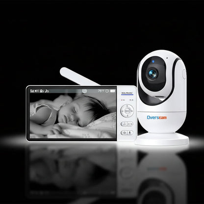 Babyphone Vidéo 7" HD 5000mAh - Sans WiFi Vision Nocturne Audio