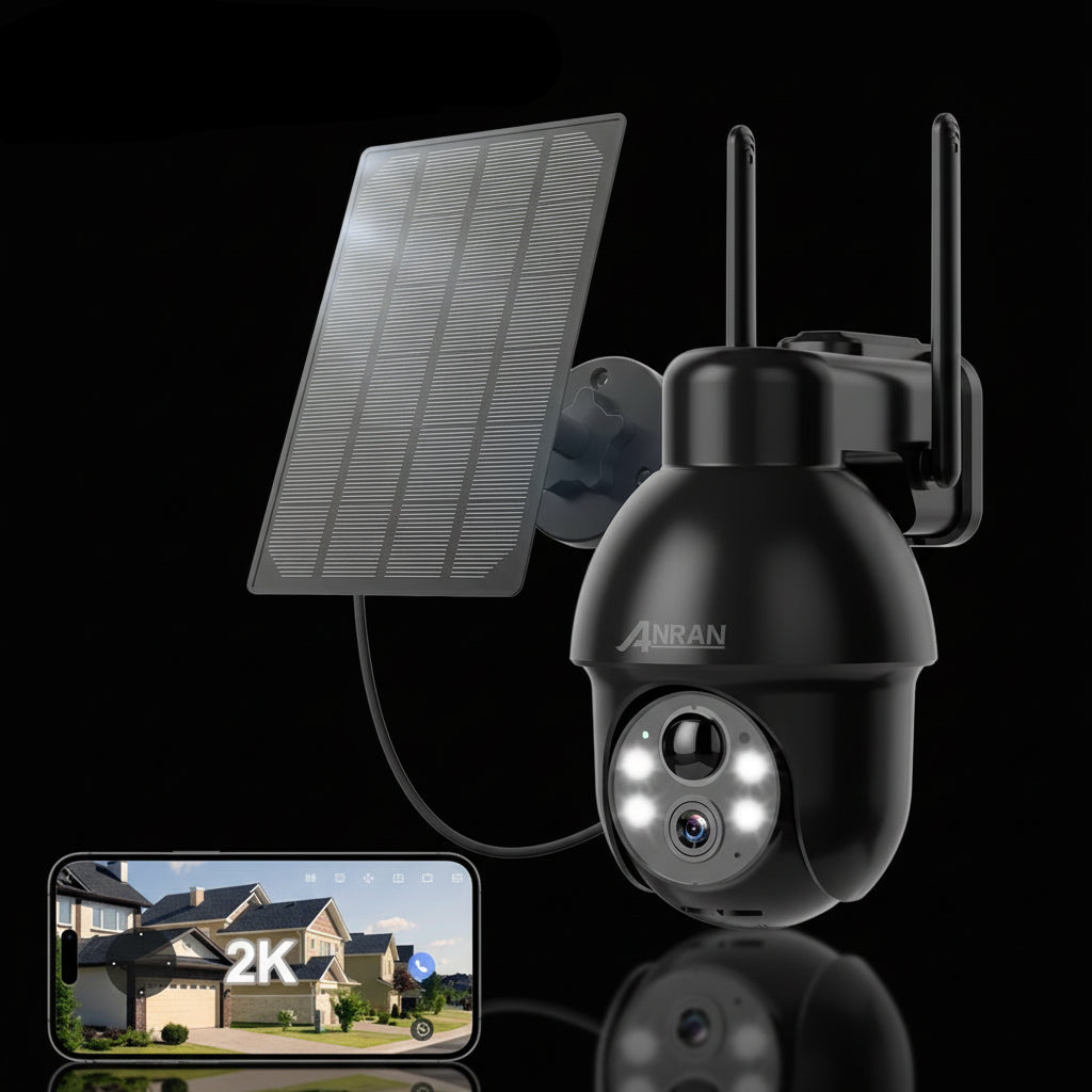 Caméra Solaire ANRAN 3MP WiFi Détection PIR Projecteur LED