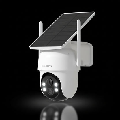 Kit 4 Caméras Solaires ARCCTV 4MP WiFi + NVR 4CH - Détection Humaine IA & Alarme Sirène - Surveillance Autonome Extérieur