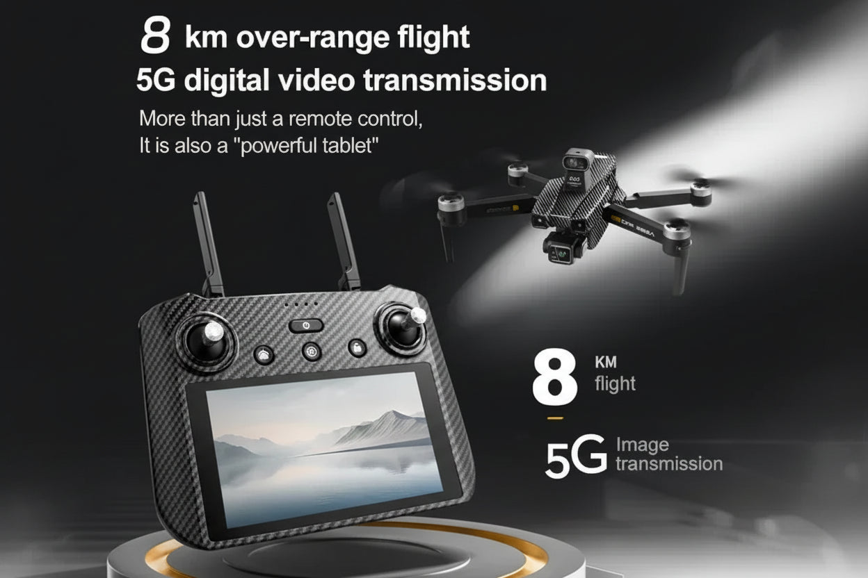 Drone Professionnel AE86 PRO MAX 8K - Gimbal 3 Axes GPS 10km + 1 Batterie